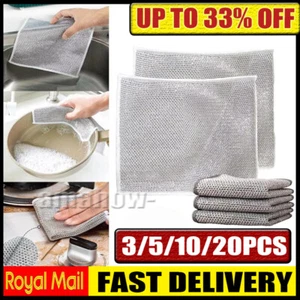20X Multipurpose Wire Dishwashing Rags Scouring Washing Cloth for House Kitchen - Picture 1 of 18