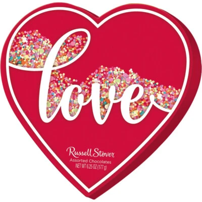 Russell Stover - Assorted Milk & Dark Chocolates "Love" Confetti Heart - 6.25 oz - Image 1 of 2