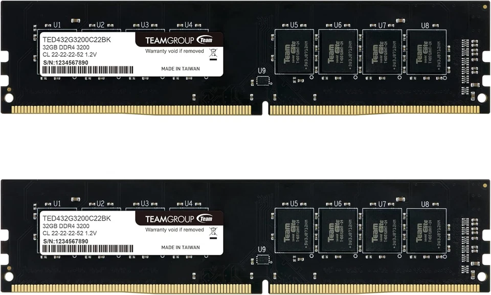 TEAMGROUP Elite DDR4 64GB Kit (2 X 32GB) 3200Mhz (PC4-25600) CL22 Unbuffered Non - Image 1 of 4
