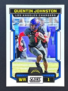 QUENTIN JOHNSTON RC 2023 Score Football #345 Los Angeles Chargers - Picture 1 of 2