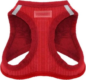 Voyager Step-in Plush Dog Harness by Best Pet Supplies - Red Corduroy Small - Picture 1 of 5