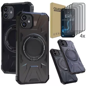Für Apple iPhone 11 Stoßfest Ring Ständer Hard Case Cover / Hartglas - Bild 1 von 26