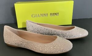 GIANNI BINI Calla Flats Jewel Studded Slip on Shoes Women's  9M Open Box