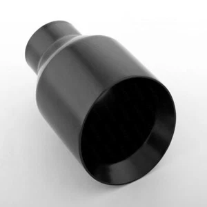 Black Stainless Steel 2.5" Inlet Exhaust Tip 4.5" Out Angle Cut Double Wall 7" L - Bild 1 von 7
