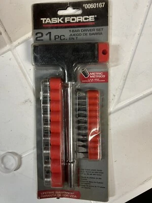 Task Force, 21pc. T-Bar Driver Set, Metric 1/4 Inch Drive, #0060167, NIP - Image 1 of 4