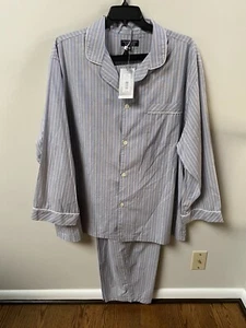 Roundtree & Yorke 2pc Pajama Set Big & Tall 2XB,4XB Multicolor Stripped NWT - Picture 1 of 4