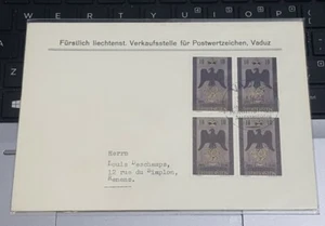1956 Liechtenstein 150 years furstentum 4V stamp cover 31 August 56  Europe  - Picture 1 of 6