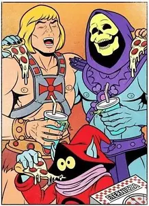 Maglietta He-Man, Skeletor, and Orko # 10 - 8 x 10 Iron On Transfer pizza - Foto 1 di 1