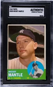1963 Topps Mickey Mantle #200 SGC Authentic Evidence of Trimming - Yankees - Picture 1 of 2