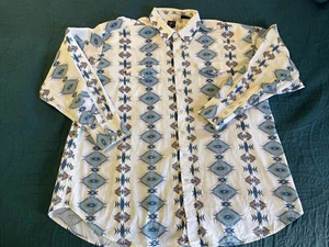 Panhandle Slim Pearl Snap Long Sleeve Western Shirt, Aztec Design 2XL White - Picture 1 of 23