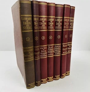 Library Of Iron And Steel McGraw Hill, 7 Volume Set, c1915 - Foto 1 di 23