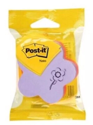 Post It Notes Flower Shape~ Orange Purple  Pink  ~  Sticky 3M Home Office 225 - Image 1 of 3