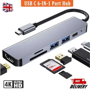 6 in 1 Multiport Typ-C Dockingstation Hub OTG Adapter 4K HDTV Macbook Pro/Air- - Bild 1 von 8