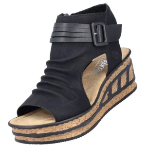 Rieker Damen Keil-Sandalette Plateau Sandale Schwarz 68191-00 - Bild 1 von 7