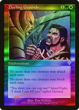 Dueling Grounds FOIL Invasion HEAVILY PLD White Green Rare MAGIC CARD ABUGames