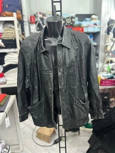 Giacca In Pelle Uomo Man Tg60 Nero LLV1107 - Foto 1 di 14
