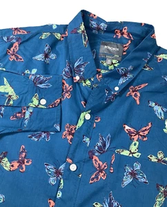 BONOBOS Everyday Multicolor Butterfly Standard Fit 3XL LONG Button Down Shirt - Picture 1 of 8