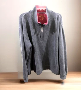 Orvis Sweater Quarter Zip  Ribbed Mock Neck Long Sleeve Pullover GRAY X-LARGE - Picture 1 of 8