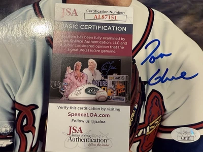 Autographed 8x10 Photo of BASEBALL HOF'er TOM GLAVINE JSA Certified Dolphins - Image 1 of 2