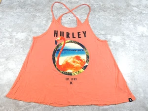 Camiseta sin mangas Hurley para mujer XS melocotón cuello redondo flamenco clásica playa - Imagen 1 de 11