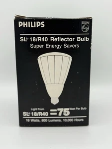Philips SL* 18/R40 Reflector Bulb 75W 800 Lumens 10,000 Hour Vintage Works - Picture 1 of 8