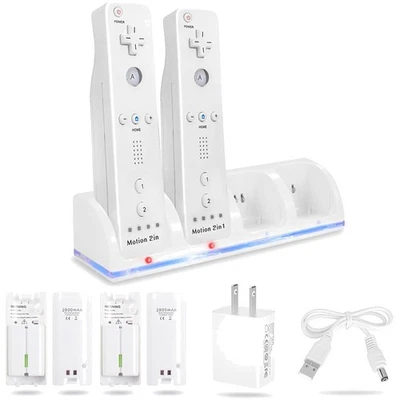 Compact 4-Port Charging Station for Wii/Wii U Controllers & 2800mAh Batteries - Image 1 of 4