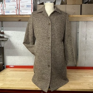 LL Bean Wollmischung Tweed Mantel Damengröße 14 braun - Bild 1 von 5