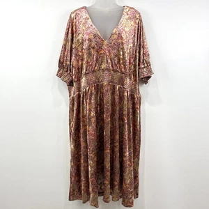 ModCloth Velvet Dress Womens 3X Floral Whimsical Stretch Comfort Holiday Event - Picture 1 of 15
