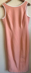 Eva Mendes Coral Orange White Piping Trim Classy Maxi Lined Dress Size 8  EUC - Picture 1 of 13