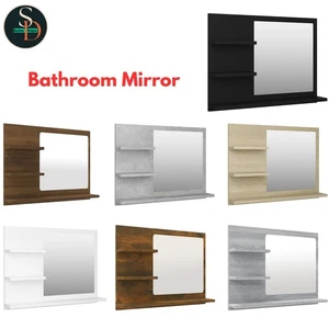 Modern Bathroom Mirror Washroom Wall Furniture Engineered Wood vidaXL - Picture 1 of 36