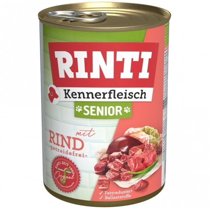 Rinti Kennerfleisch Senior Rind 12x 400g getreidefrei ohne Soja Hundefutter - Bild 1 von 1