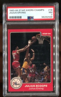 1983-84 Star Sixers Champs #18 Julius Erving PSA 7 - Image 1 of 2