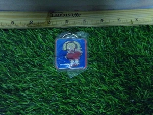 CABBAGE PATCH KEY CHAIN VINTAGE SQUARES DOLLS blond red dress - Picture 1 of 2