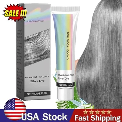 100 мл светло-серый серебристый перманентный краситель для волос крем унисекс сделай сам краска для волос крем - Изображение 1 из 4