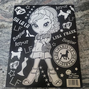 Vintage UNBENUTZT Lisa Frank Glamour Girl schwarz weiß Ordner 2005 - Bild 1 von 4