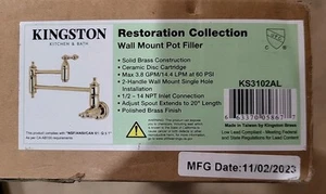 Kingston Brass KS3102AL -Wall Mount Pot Filler Faucet. Restoration Collection. - Picture 1 of 5