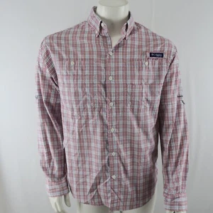 Columbia PFG Men's Fishing Outdoors Vented Shirt Size Small Pink - Picture 1 of 9