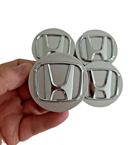 Honda Wheel Center Silver Caps Chrome Logo Hubcaps 2.25 inch (Set of 4PCS) - Picture 1 of 4