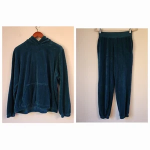Nike Velour Cord Track Set 2Pcs Matching Set hoodie M & Pant S/P deep Green - Picture 1 of 23