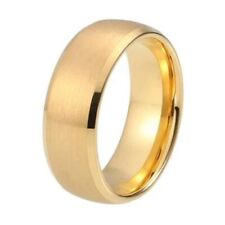 Paris Jewelry Tungsten Gold Brushed Ring Wedding Band 8mm For Unisex Size 11