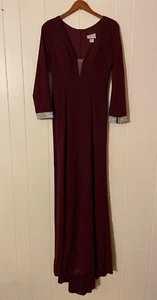 Coya Collection Womens Gown Medium Maroon Stretch Hand Beaded Princess Medieval - Picture 1 of 7