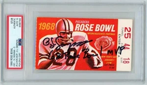 O.J. Simpson Signed 1968 Rose Bowl Ticket w/ "68 Rose Bowl MVP" PSA GEM 10 AUTO* - Picture 1 of 3