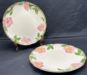Juego de 2 platos cupé vintage de pastel de postre rosa del desierto franciscano rosa blanco - Imagen 1 de 12