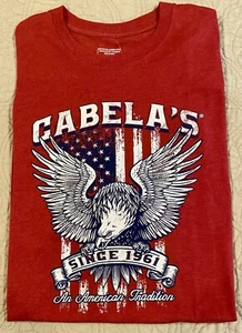 Cabela’s Men’s Red T-Shirt Eagle Flag Americana - XL - Picture 1 of 4
