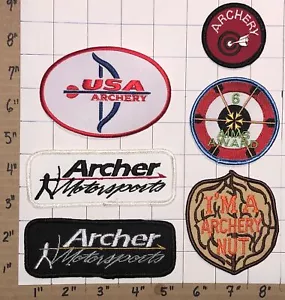6 ARCHER MOTORSPORTS ARCHERY NUT EMBLEM CREST PATCH LOT - Picture 1 of 1