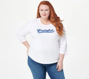 Life is Good 3/4 Sleeve Crusher Tee Cloud White/Grateful Size M A389756 - Imagen 1 de 3