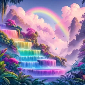 Rainbow Waterfall 5D Diamond Painting Kits for Adults Beginners,Diy Diamond Art. - Picture 1 of 9