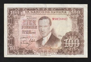 Spain, 100 Pesetas, 1953, P-145, Banknote - Picture 1 of 2