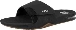 Reef Herren Fanning Slide Sandalen Flip Flops Farbe Schwarz Silber - Bild 1 von 5