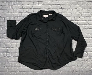 Panhandle Slim Womens 3XL Western Button Up Shirt Embroidered Bling Goth Cowgirl - Picture 1 of 11